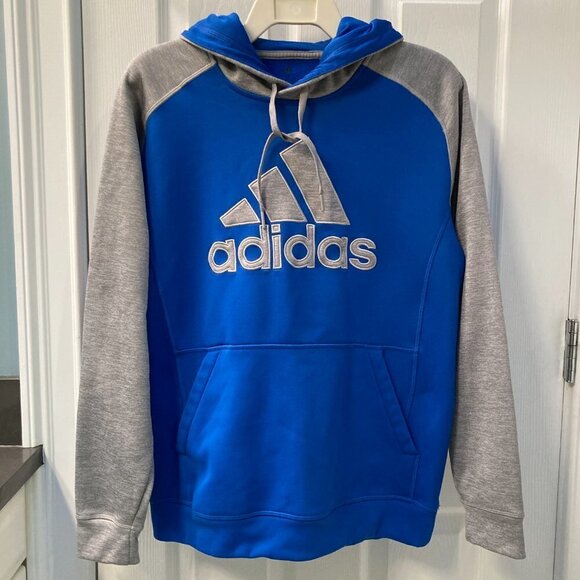 Adidas Men's Climawarm Hoodie Blue and Gray Size Medium - Picture 1 of 6